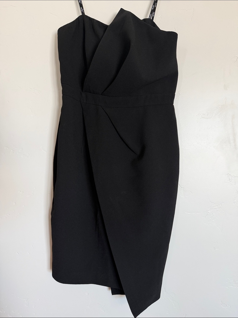 Black Asymmetric Mini Dress Sheath Evening Cocktail Dress - Picture 2 of 7